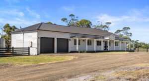 Modern rural home with double garage and veranda
